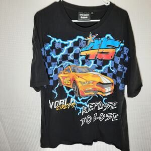 Super Massive 2XL T-Shirt Mens Black Racing Car 45 Graphic Refuse to Lose Tee